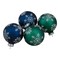 Northlight Glittered Snowflakes Glass Christmas Ball Ornaments - 2.5" (67mm) - Blue and Green - 4ct